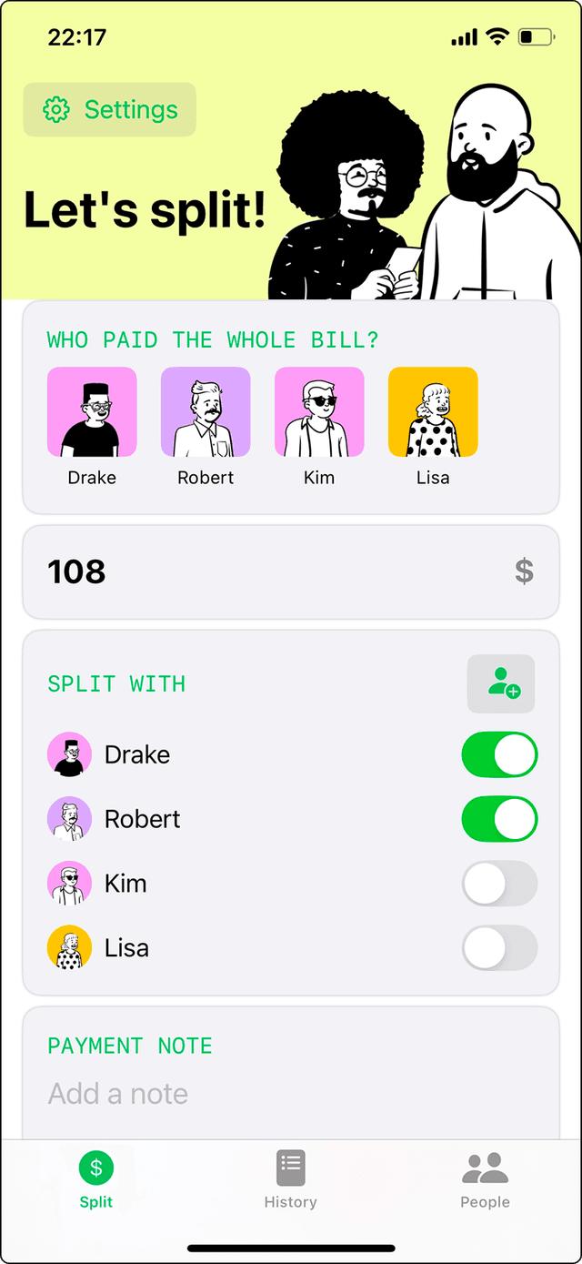 Splitly app screenshot 1