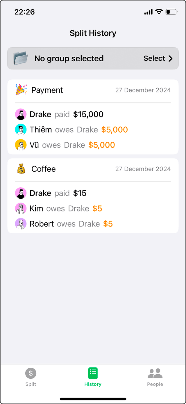 Splitly app screenshot 2