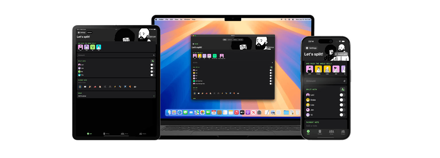 Splitly available on multiple platforms